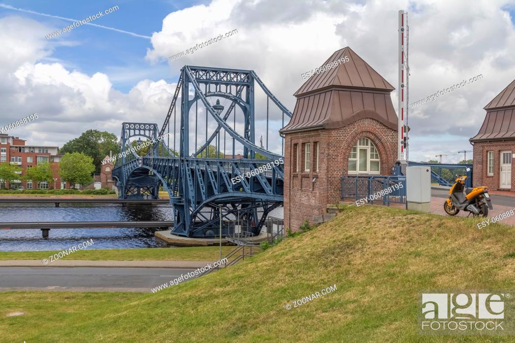 Stock Photo: Wilhelmshaven with Kaiser Wilhelm Bridge in Northern Germany.