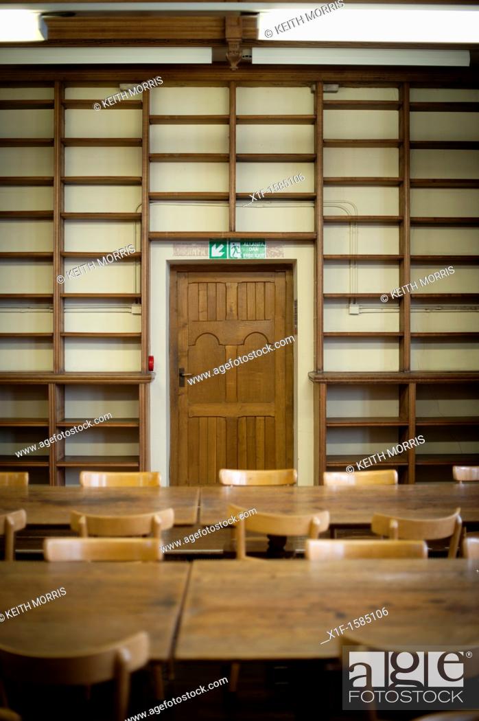 Stock Photo: Old College library, empty of books, Aberystwyth University, Wales UK.