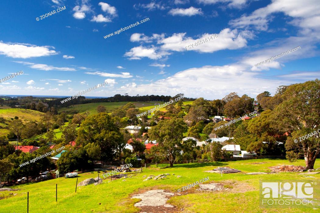 Stock Photo: Central Tilba in its idyllic setting near Narooma in New South Wales, Australia.