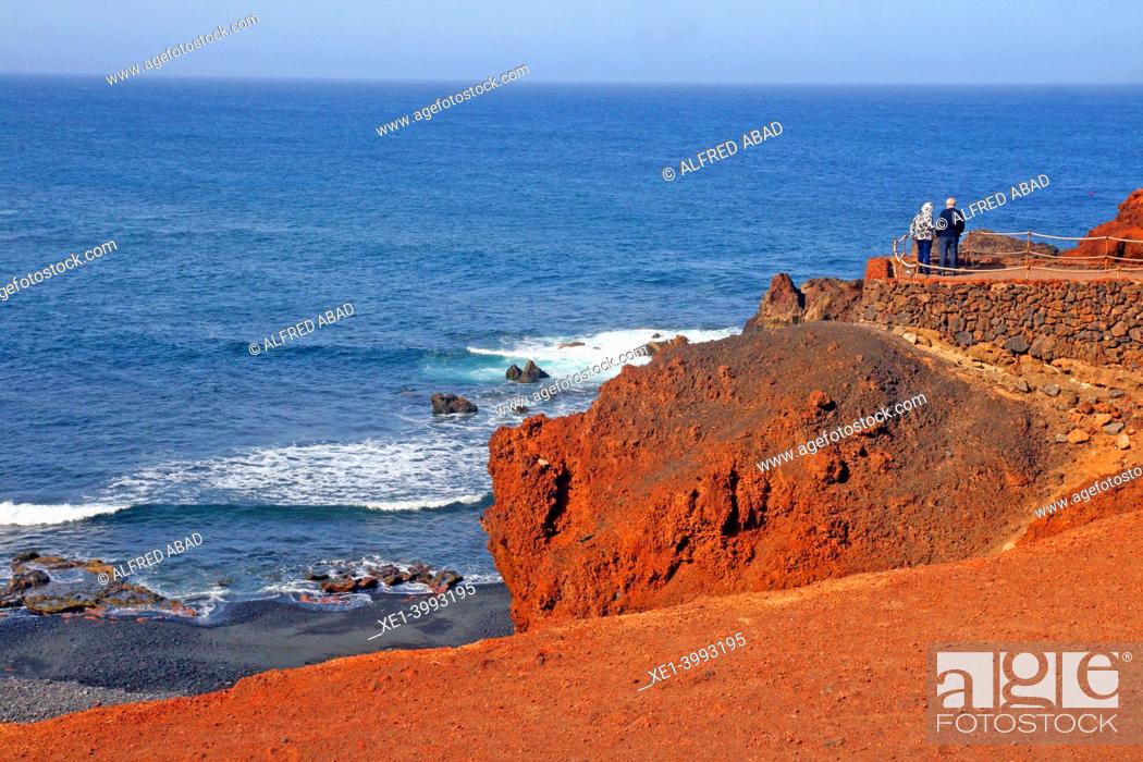 Stock Photo: viewpoint on the Costa Teguise, El Golfo, Lanzarote, Canary Islands, Spain.