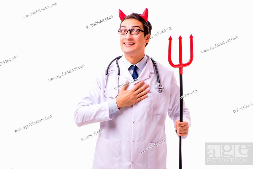 Devil doctor in funny medical concept isolated on white background, Stock  Photo, Picture And Royalty Free Image. Pic. WR3460102 | agefotostock