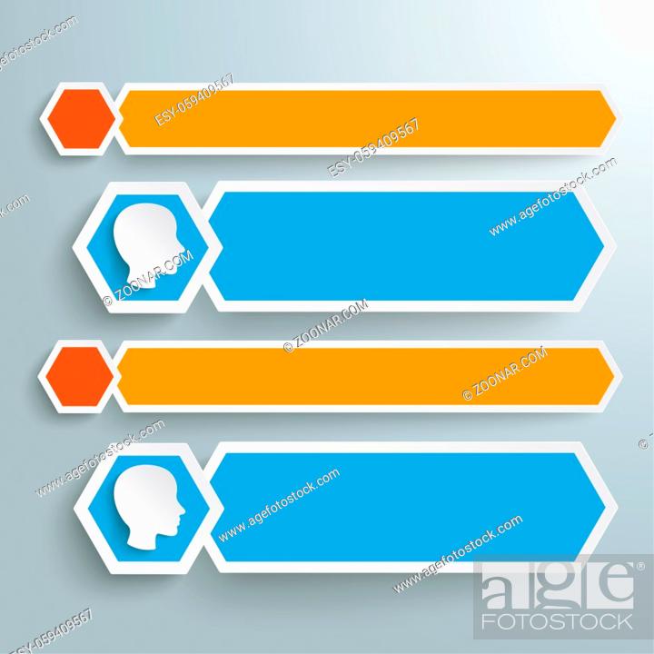 Stock Photo: Infographic with hexagons and human heads on the grey background. Eps 10 vector file.