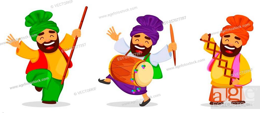 Popular winter Punjabi folk festival Lohri. Funny Sikh man celebrating  holiday, Stock Vector, Vector And Low Budget Royalty Free Image. Pic.  ESY-057077397 | agefotostock