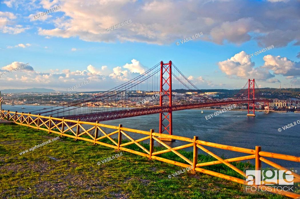 Stock Photo: Portugal Bridge on 25 April.