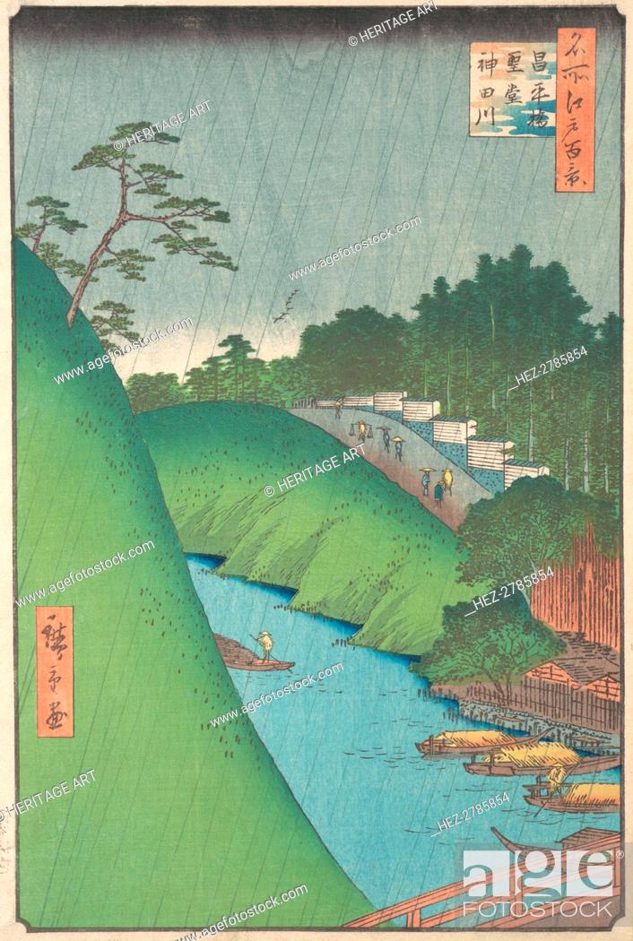 Imagen: Shohei Bridge, Seido Temple and Kanda River, 1857., 1857. Creator: Ando Hiroshige.