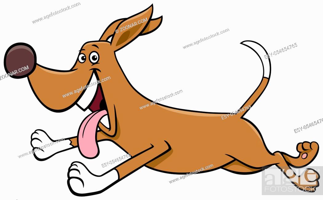 Cartoon Illustration of Funny Running Dog Comic Animal Character, Stock  Photo, Picture And Low Budget Royalty Free Image. Pic. ESY-054654765 |  agefotostock