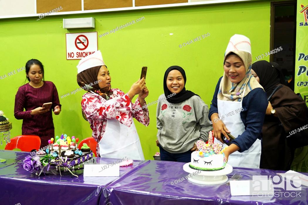 Stock Photo: Fiesta Satok 3.0 cake decoration competition at Sungai Maong Community Hall, Kuching, Sarawak, Malaysia.