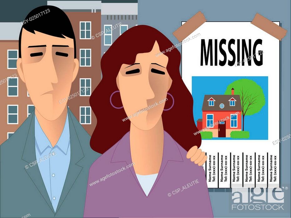 Stock Vector: Family looking for a home.