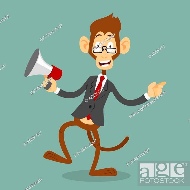 Cartoon monkey business man stress dancing. Business monkey isolated, Stock  Vector, Vector And Low Budget Royalty Free Image. Pic. ESY-034116397 |  agefotostock