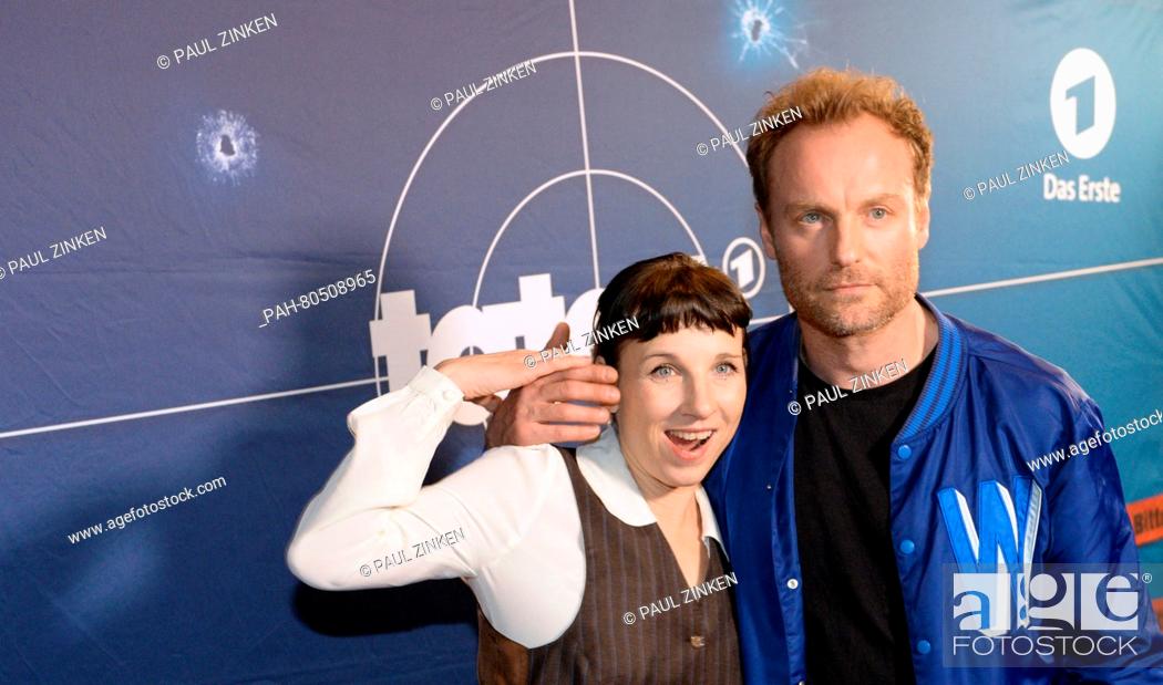 Stock Photo: Actors Meret Becker (L) and Mark Waschke pose for photographers prior to the premiere of their new episode entitled 'Wir - Ihr - Sie' (lit.