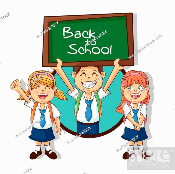 Boys and girl cartoons students. Back to school education and childhood  theme, Stock Vector, Vector And Low Budget Royalty Free Image. Pic.  ESY-046240066 | agefotostock