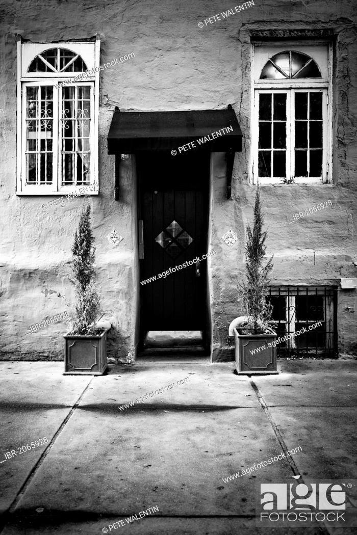 Stock Photo: Front door, Greenwich Village, Manhattan, New York City, New York, USA.