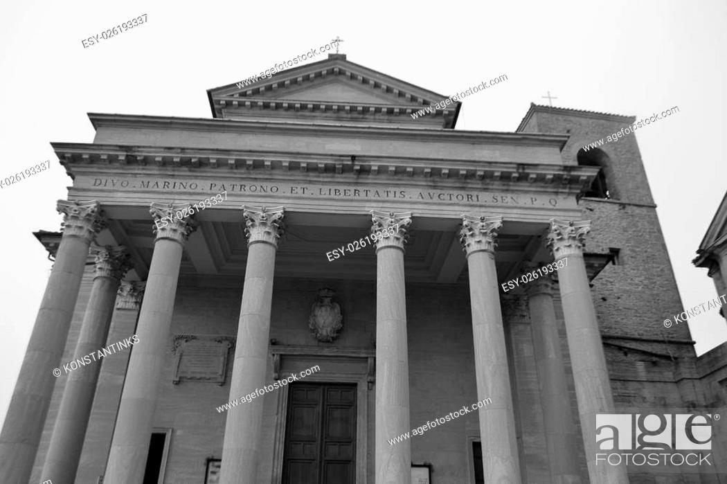 Stock Photo: Basilica Del Santo, Italy. Black and white.