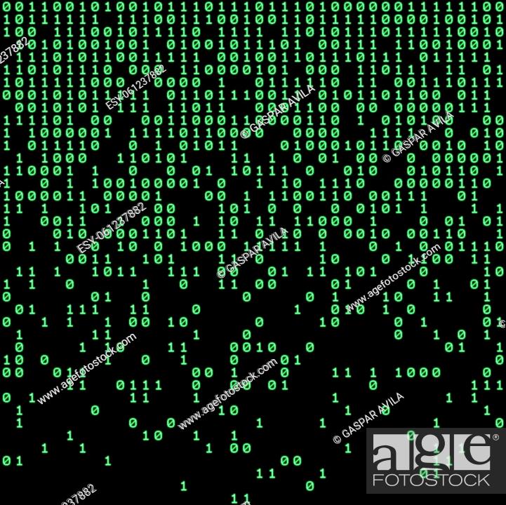 Stock Vector: Cascading bits pattern. Information technology related design.