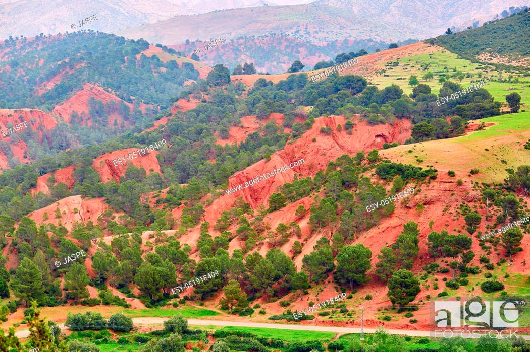 Stock Photo: Beautiful landscape in Tizi-n-Tichka pass, Morocco, Africa.