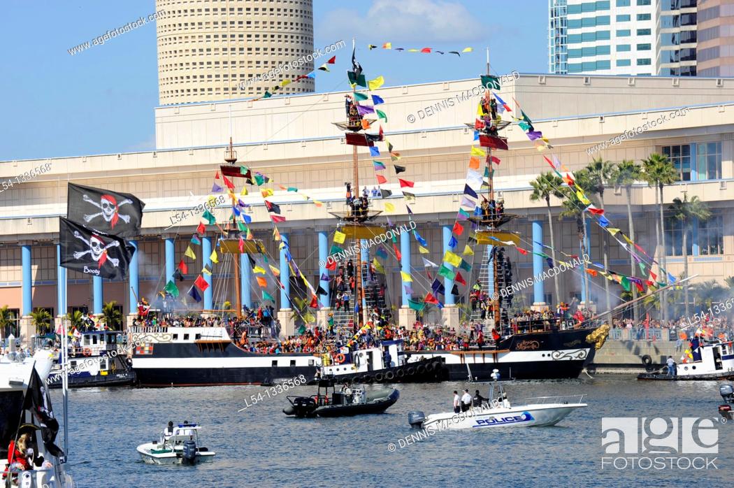 Stock Photo: Gasparilla Pirate Boat during Festival Tampa Florida Hillsborough River.