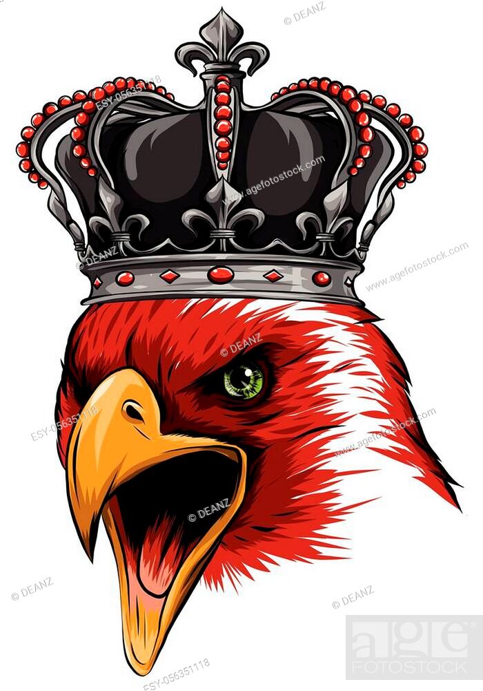 Creative eagle crown logo design Royalty Free Vector Image