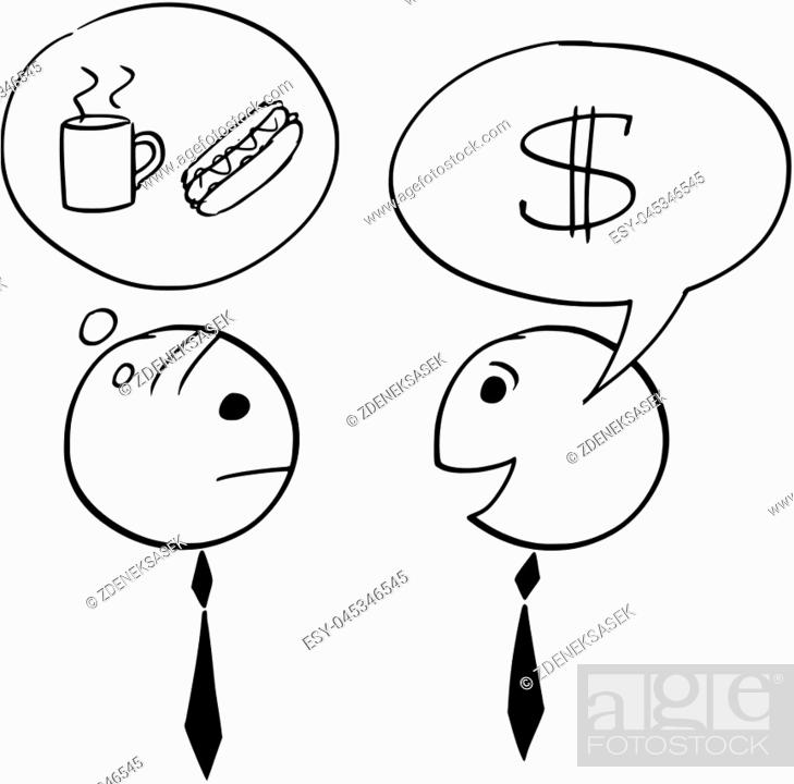 Cartoon stick man illustration of two businessman, one talking about dollar  business, Stock Vector, Vector And Low Budget Royalty Free Image. Pic.  ESY-045346545 | agefotostock