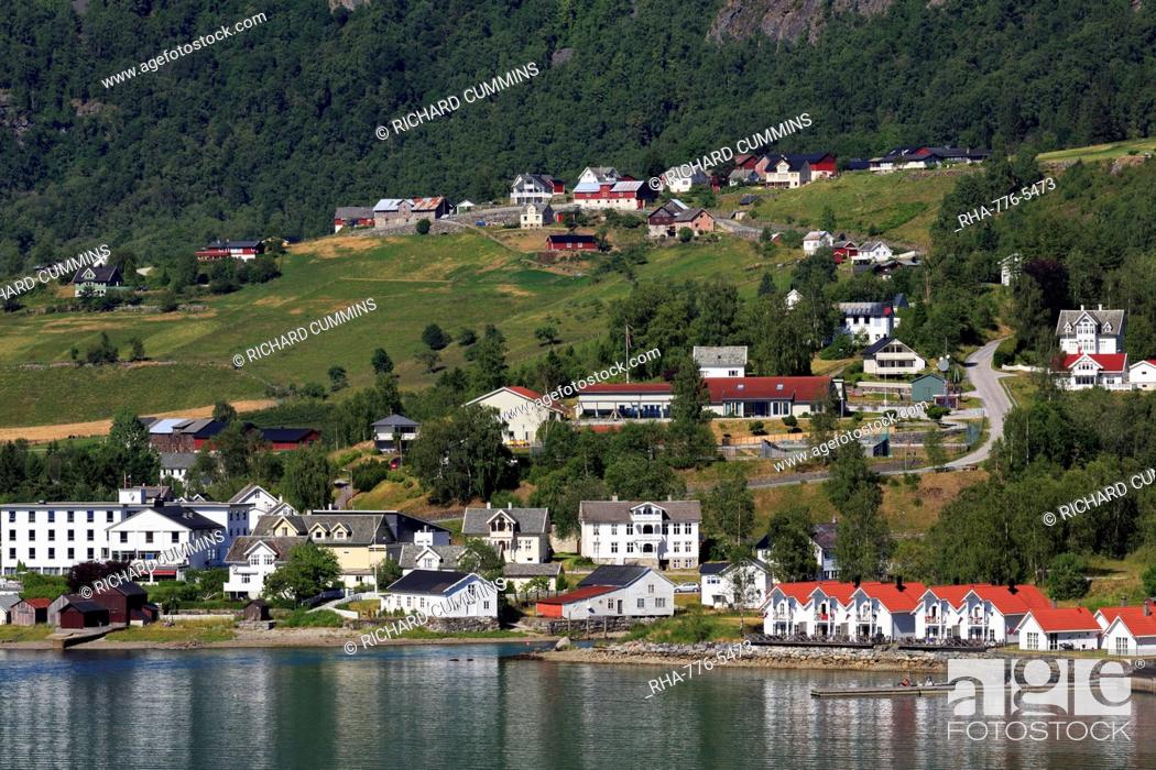 Stock Photo: Skjolden Village, Sognefjord, Sogn og Fjordane County, Norway, Scandinavia, Europe.