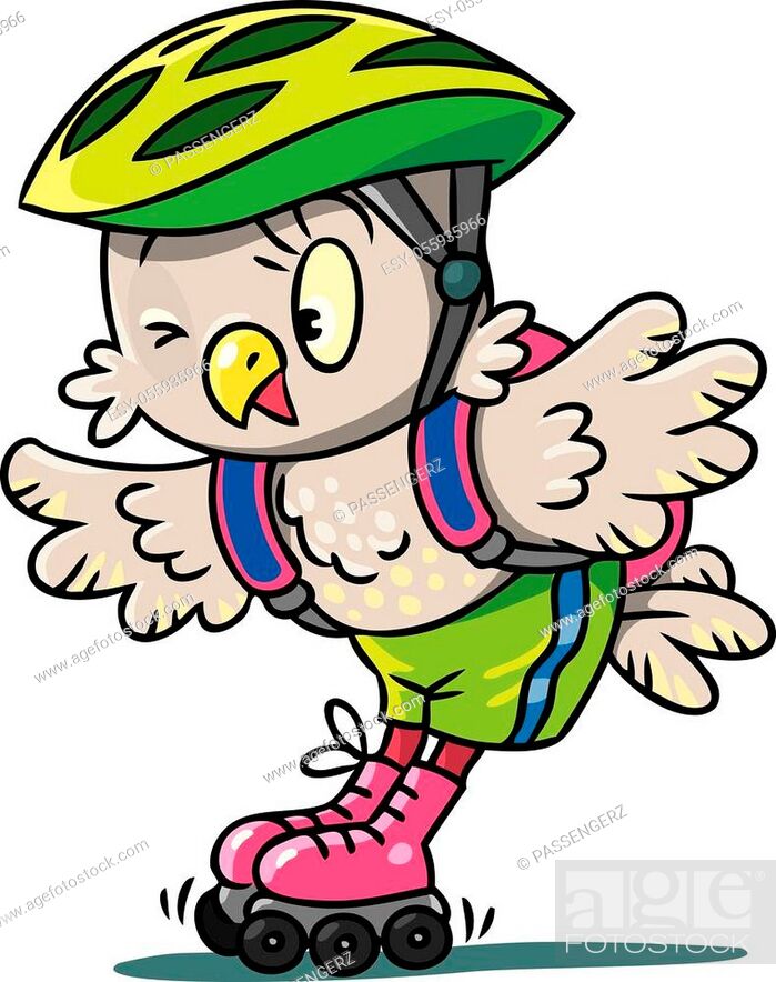 Owl rides a scooter. Funny little bird in glasses. Children vector  illustration, Stock Vector, Vector And Low Budget Royalty Free Image. Pic.  ESY-055935966 | agefotostock
