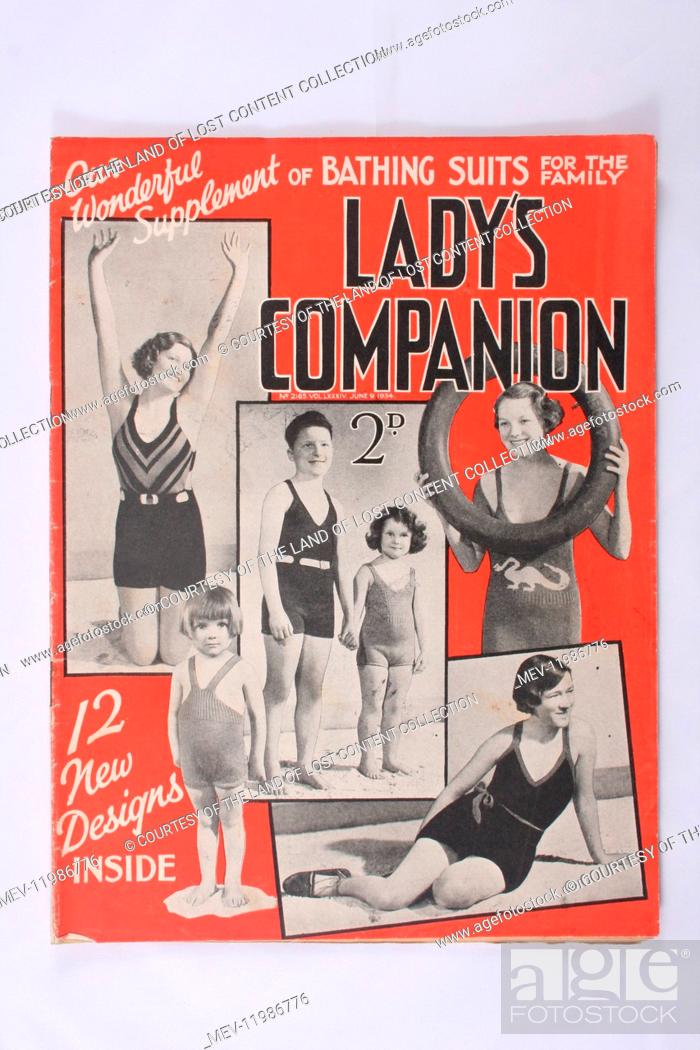Lady S Companion 1934 Magazine Bathing Suits For The Family