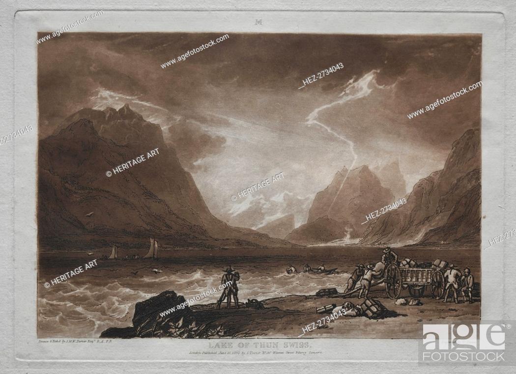 Stock Photo: Liber Studiorum: Lake of Thun, Swiss. Creator: Joseph Mallord William Turner (British, 1775-1851).