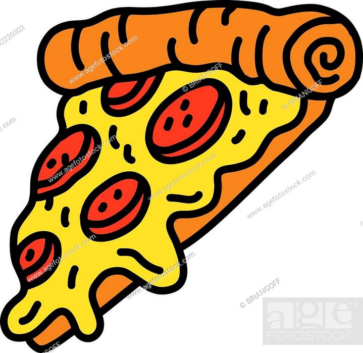 Hot Cartoon Pizza Slice, Stock Vector, Vector And Low Budget Royalty Free  Image. Pic. ESY-042220303 | agefotostock