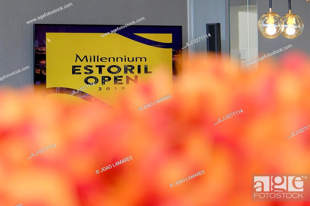 Stock Photo: Millennium Estoril Open 2019, Press conference at Nova SBE University, in Carcavelos, Cascais, Portugal.