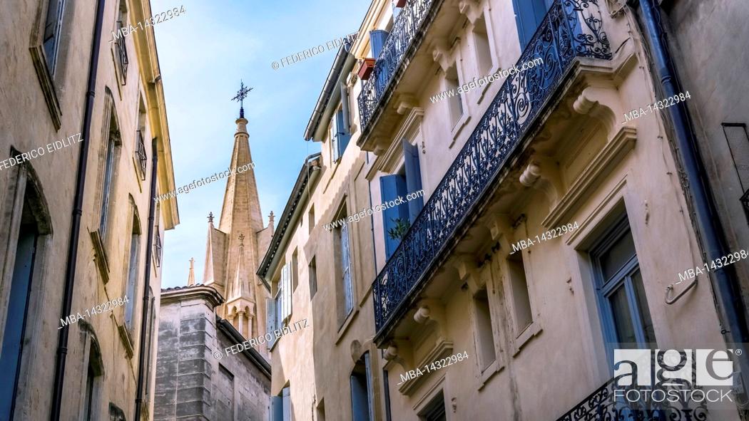 Stock Photo: Église Sainte Anne in Montpellier. Built in neogothic style in the XIX century. The bell tower is 71 meters high. Since 2011 is an exhibition space for.