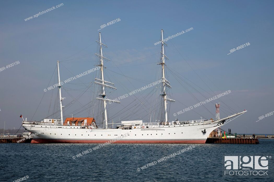 Stock Photo: Museum ship Gorch Fock, harbour, Stralsund, island Rügen, Mecklenburg-Western Pomerania, Germany.