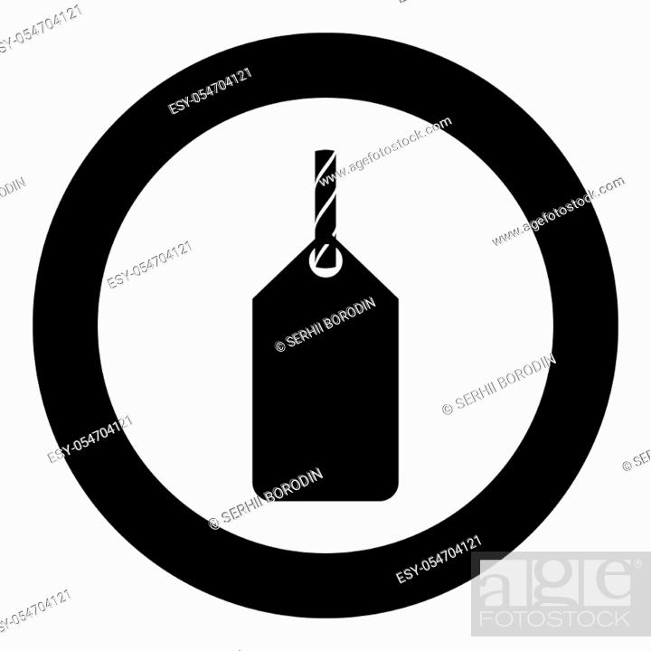 Stock Vector: Label on the rope icon black color vector illustration simple image flat style.