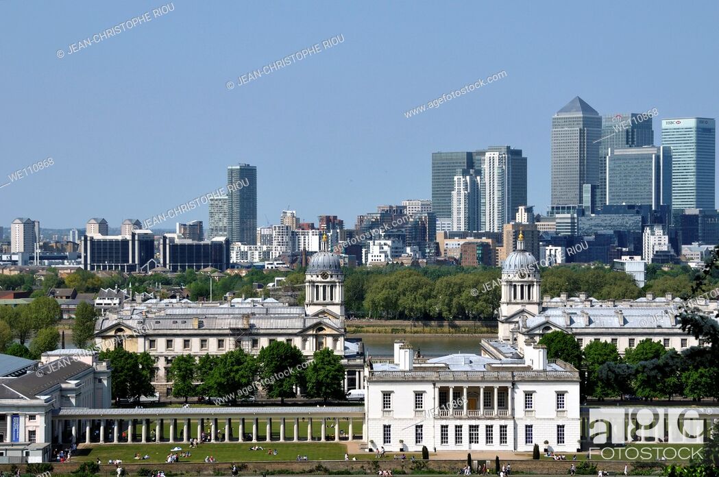 Stock Photo: View of London from Greenwich, England, UK.