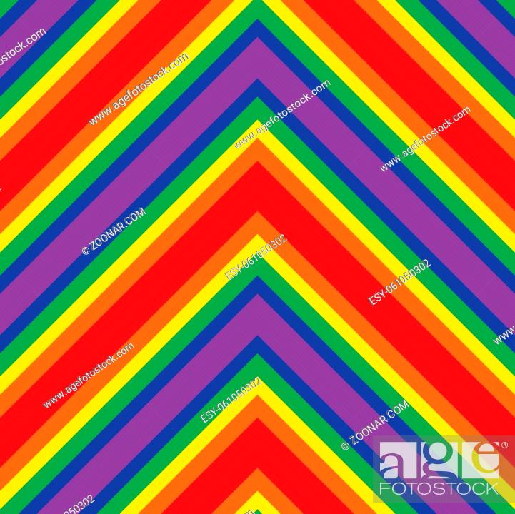 Stock Photo: Rainbow Chevron diagonal striped seamless pattern background suitable for fashion textiles, graphics.