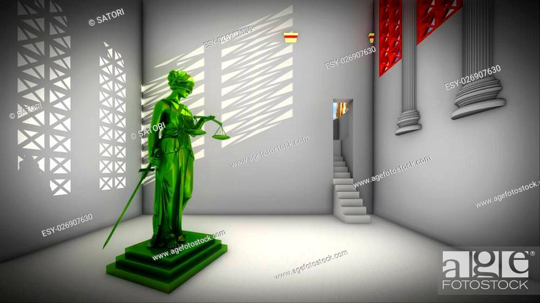 Stock Photo: Themis in the ancient court.
