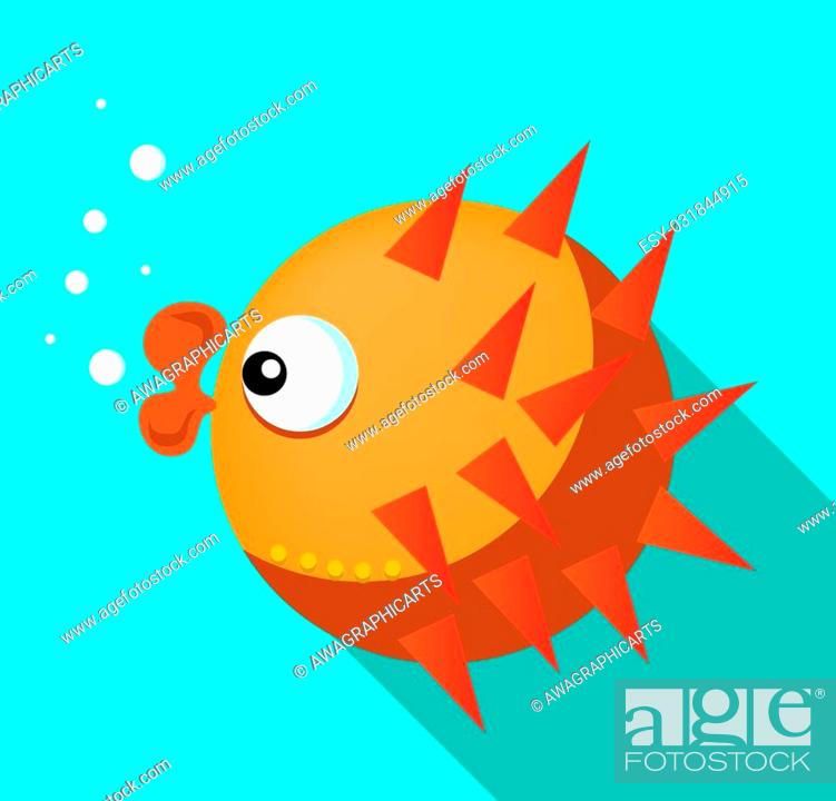 Big orange fish with lips , flat design, blue background, Stock Vector,  Vector And Low Budget Royalty Free Image. Pic. ESY-031844915 | agefotostock