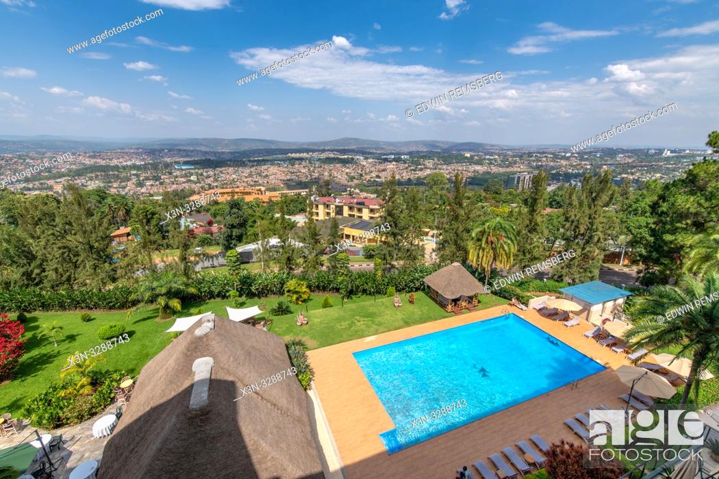 Stock Photo: The rear pool of the Hotel des Mille Collines (Hotel Rwanda), Kigali, Rwanda.