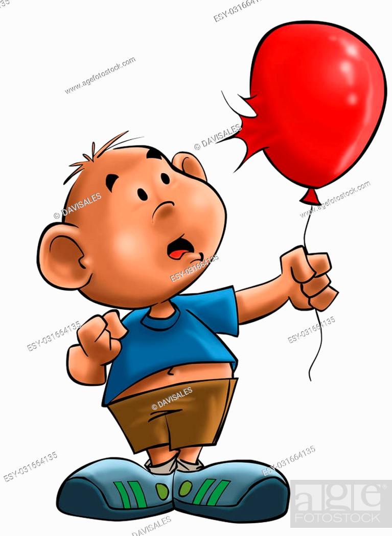 boy with a red balloon which get burst, Stock Photo, Picture And Low Budget  Royalty Free Image. Pic. ESY-031664135 | agefotostock
