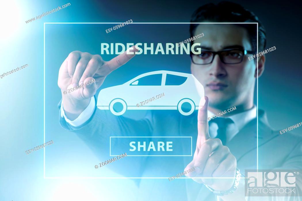 Imagen: Businessman in carpooling and carsharing concept.