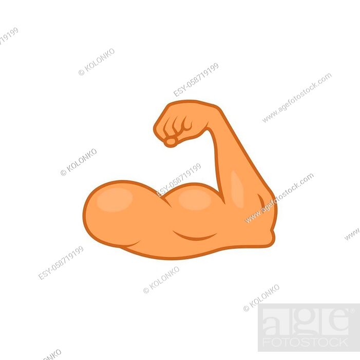Arm emoji strong muscle flex bicep. Emoticon hand cartoon gym bodybuilder  icon, Stock Vector, Vector And Low Budget Royalty Free Image. Pic.  ESY-058719199 | agefotostock