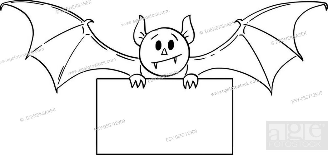 Vector cartoon drawing conceptual illustration of scary cute Halloween bat  monster or creature..., Stock Vector, Vector And Low Budget Royalty Free  Image. Pic. ESY-055712909 | agefotostock