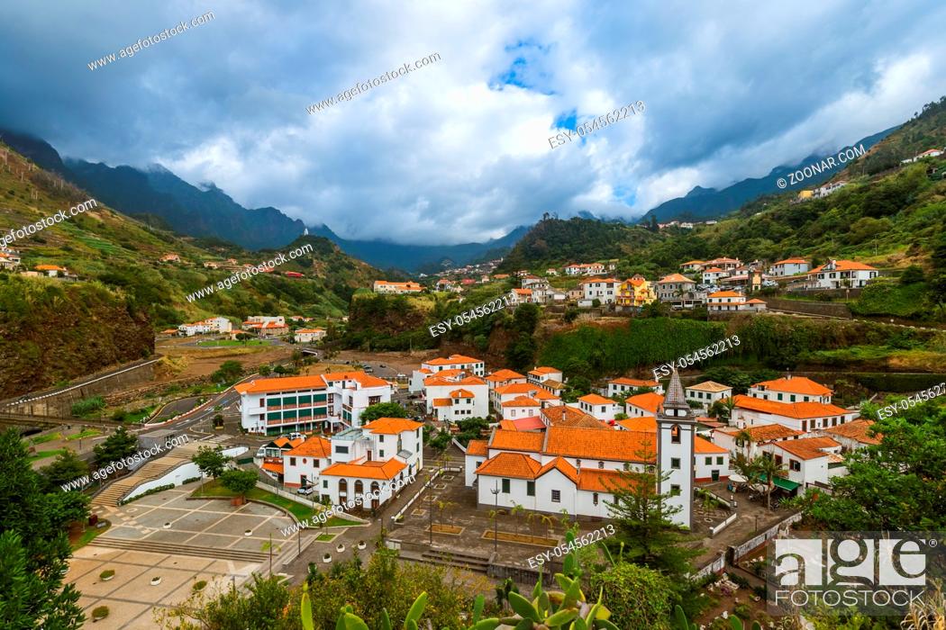 Stock Photo: Mountain village Sao Vicente in Madeira Portugal - travel background.