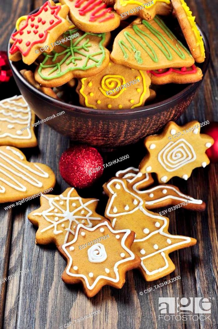 Stock Photo: Christmas Ginger and Honey cookies.
