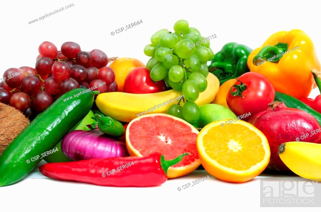 Stock Photo: fruits and vegetables.