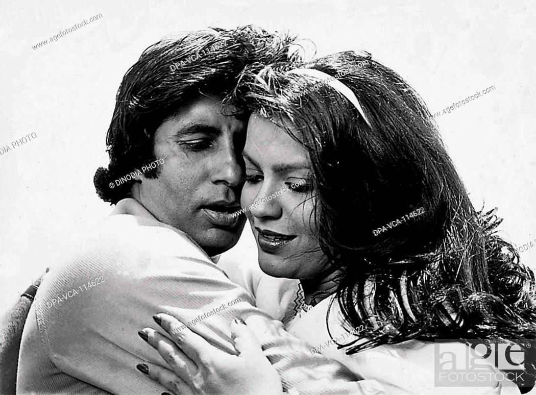 Stock Photo: South Asian Indian Bollywood actor Amitabh Bachchan and actress Zeenat Aman in a film Don , India NO MR.