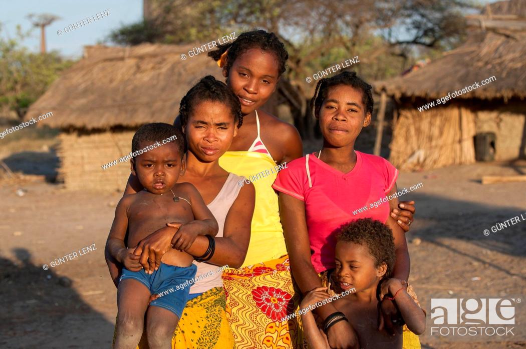 Stock Photo: Children, group picture, Morondava, Madagascar.