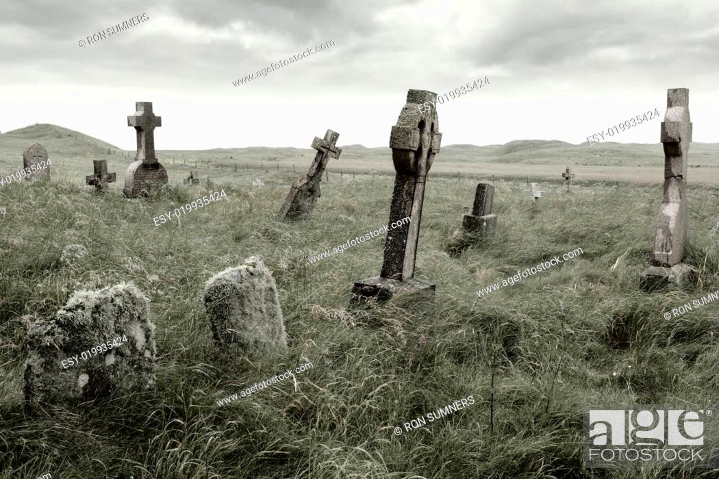 Stock Photo: Eerie gravesite.