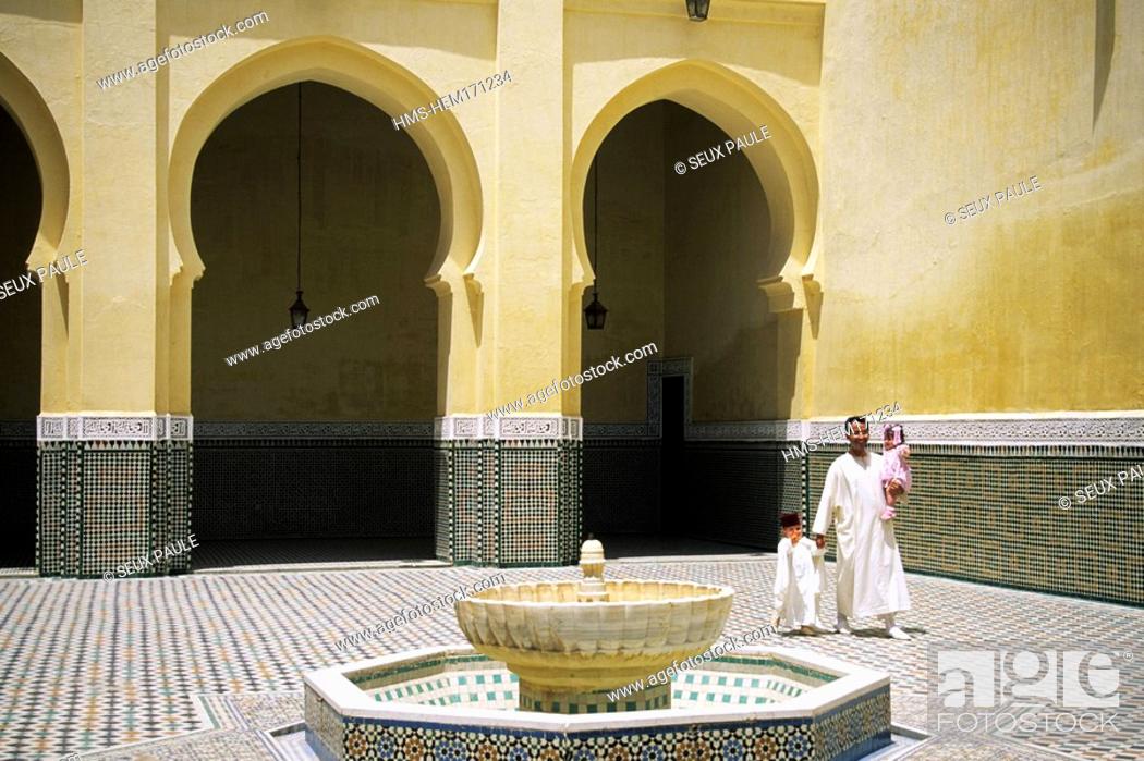 Stock Photo: Morocco, Meknes, Moulay Ismail Mausoleum.