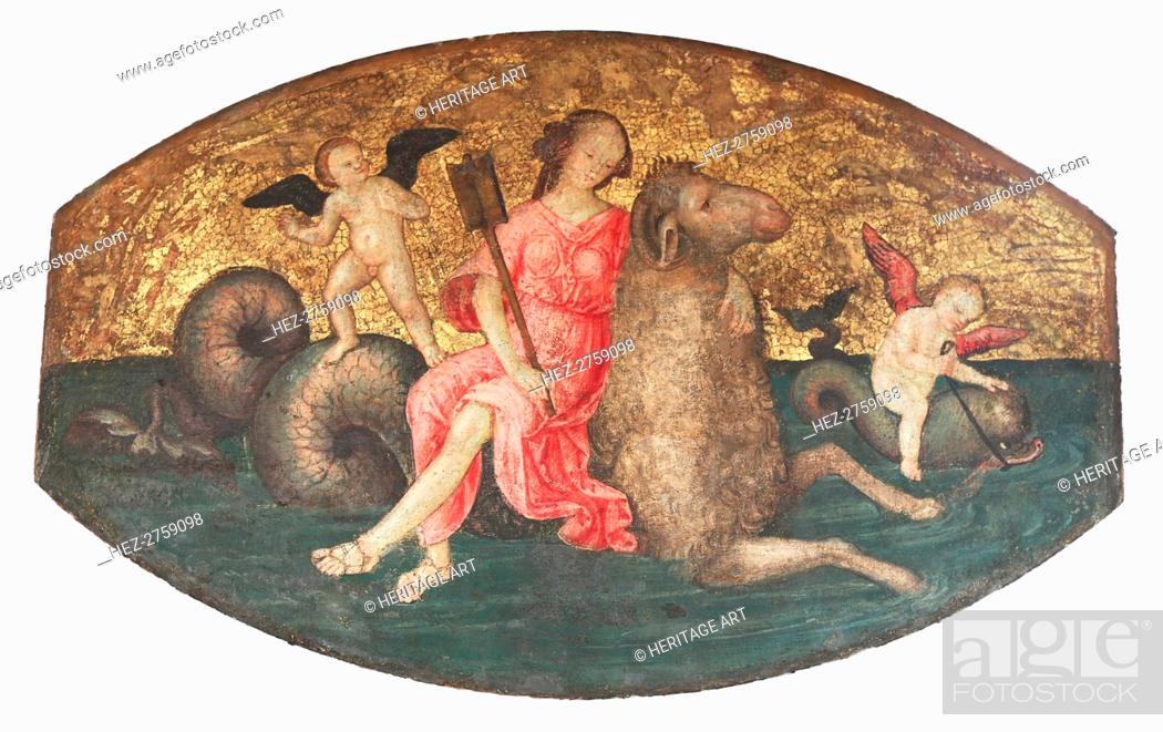 Stock Photo: Helle on a Ram, ca. 1509. Creator: Bernardino Pinturicchio.