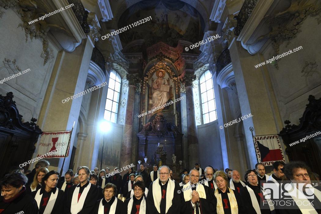 Stock Photo: The Czechoslovak Hussite Church (CCSH) remembered 100 years from its establishment with a mass that its head, Patriarch Tomas Butta.