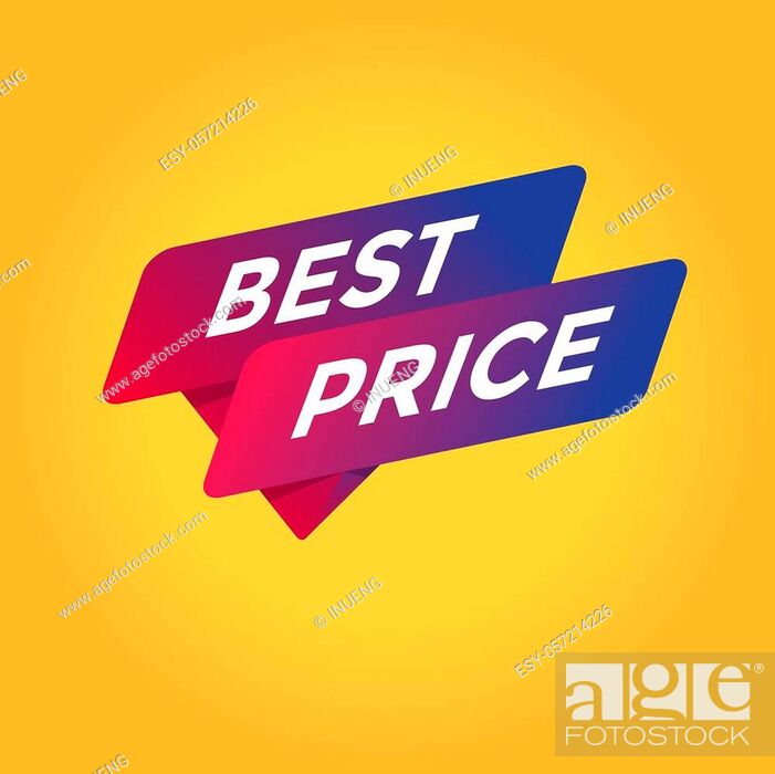 Stock Vector: Best price tag sign icon.